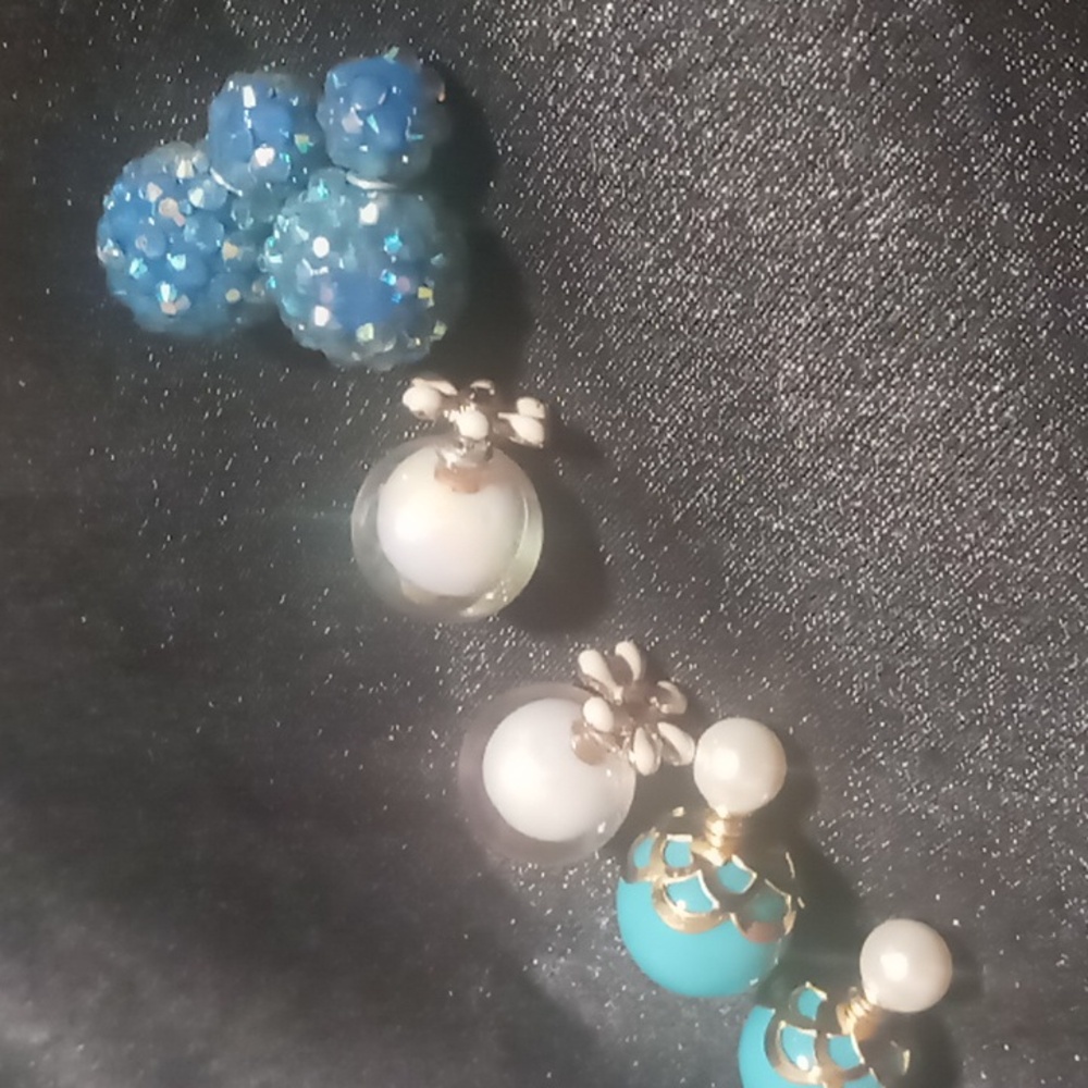 Ball back earrings reversible 3 pair.